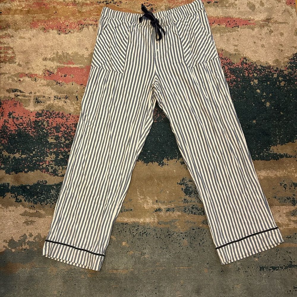 Aerie Blue and White Striped Women's Pajama Pants